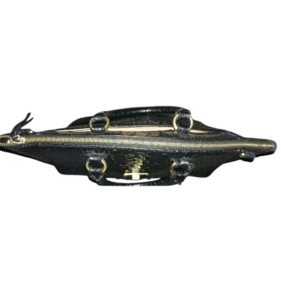 Brahmin Black Melbourne Croc Embossed Satchel - Picture 3 of 8